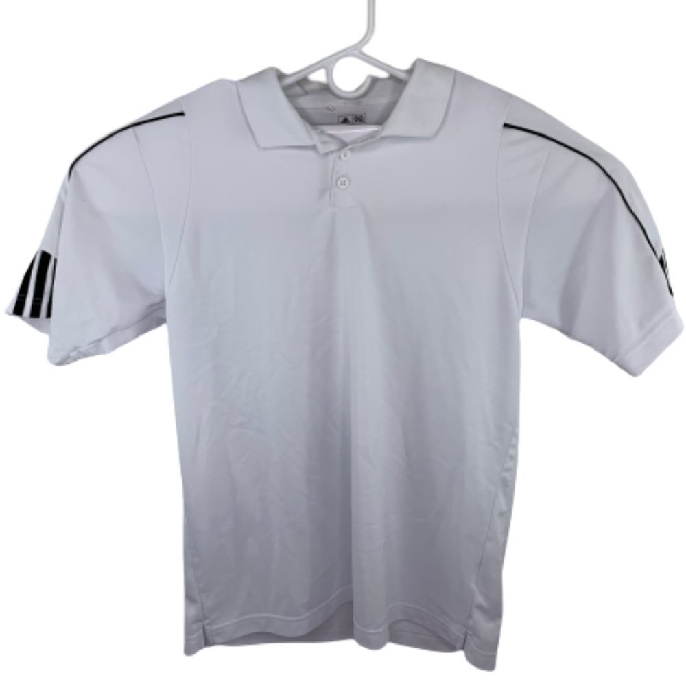 Adidas Climalite White Short Sleeve Men's Polo Med